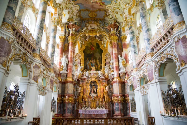 Hac Wies Kilisesi. İç görünüm. Bavyera, Almanya.