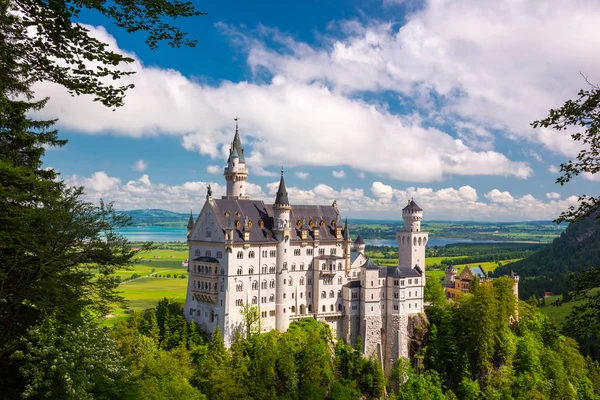 Schilderachtige Natuur Landschap Met Kasteel Neuschwanstein Beieren Duitsland — Stockfoto