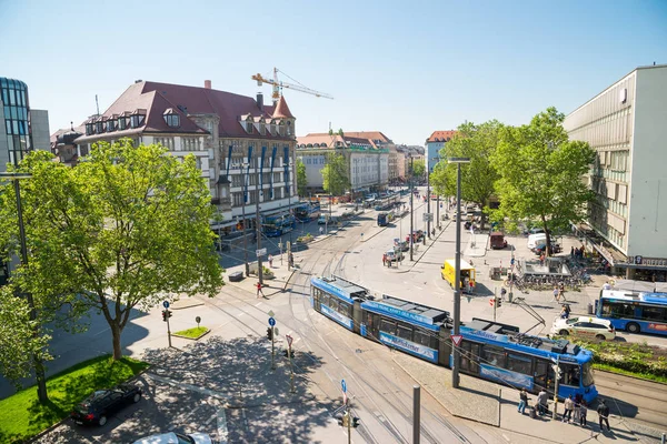 Munich Alemania Junio 2016 Escena Urbana Con Tranvía Calle Munich — Foto de Stock