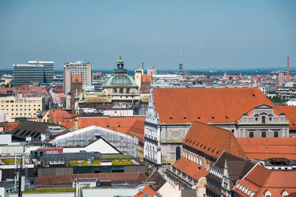 Panorama Aéreo Escénico Arquitectura Del Casco Antiguo Munich Baviera Alemania —  Fotos de Stock