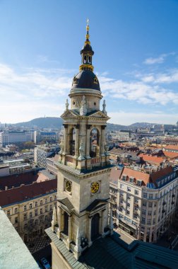 BUDAPEST, HUNGARY - 22 Şubat 2016: Aziz Stephen Bazilikası Budapeşte, Macaristan 'da bulunan bir Roma Katolik bazilikasıdır. Adını Macaristan 'ın ilk kralı Stephen' ın anısına almıştır..