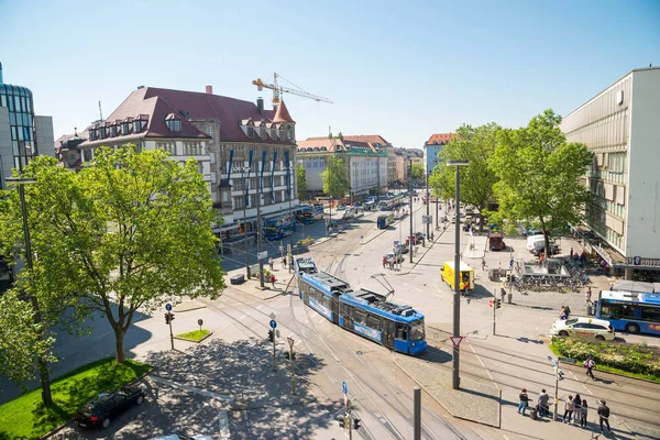 Munich Alemania Junio 2016 Escena Urbana Con Tranvía Calle Munich — Foto de Stock
