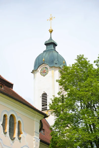 Kościół Pielgrzymkowy Wies Bawaria Niemcy Lista Światowego Dziedzictwa Unesco — Zdjęcie stockowe