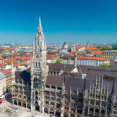 New Town Hall, Marienplatz Meydanı Münih, Almanya.