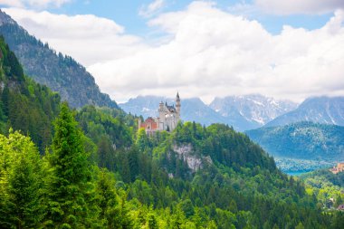 Almanya 'nın Bavyera Alplerindeki Neuschwanstein kalesi