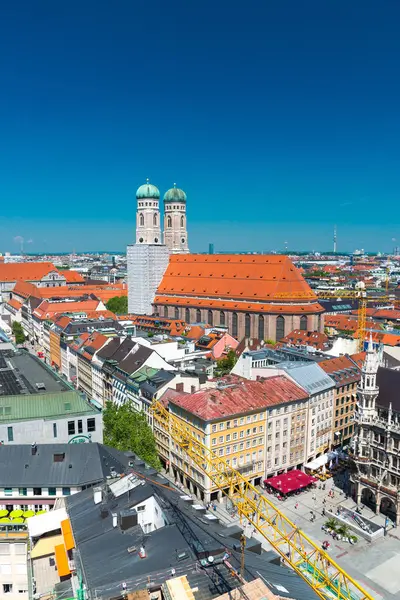 City view with sky, Frauenkirche, Marienplatz, Munich Bavaria, Germany — Stock Photo, Image