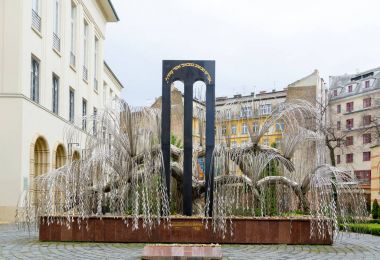 Holokost Tree of Life memorial Budapeşte'büyük sinagog üzerine.