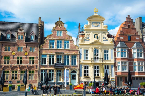 Řada historických budov v Gentu, Belgie Royalty Free Stock Fotografie