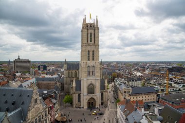 Ghent Merkezi Saint Bavo Katedrali, Belçika ile üzerinde havadan görünümü