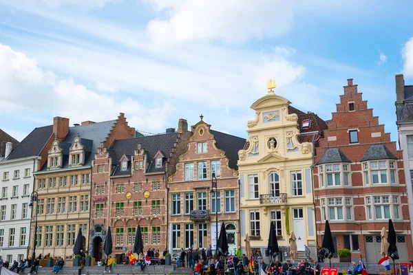 Fila de edificios históricos en Gante, Bélgica —  Fotos de Stock