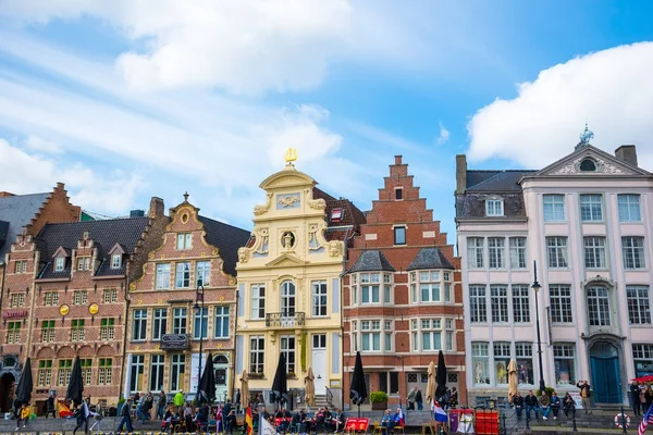 Gante Bélgica Abril 2017 Fila Edificios Históricos Colores Gante Bélgica — Foto de Stock
