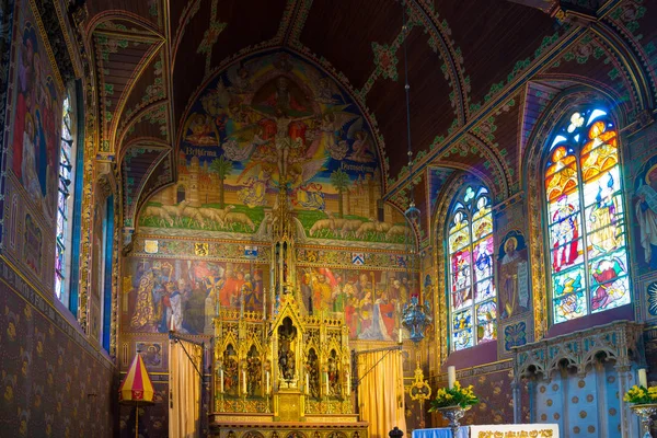 Brujas Bélgica Abril 2017 Interior Basílica Santa Sangre Basiliek Van —  Fotos de Stock