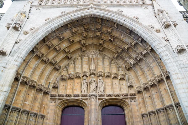 Ghent Belgium April 2017 Statues Saints Entrance Saint Bavo Cathedral — Stock Photo, Image