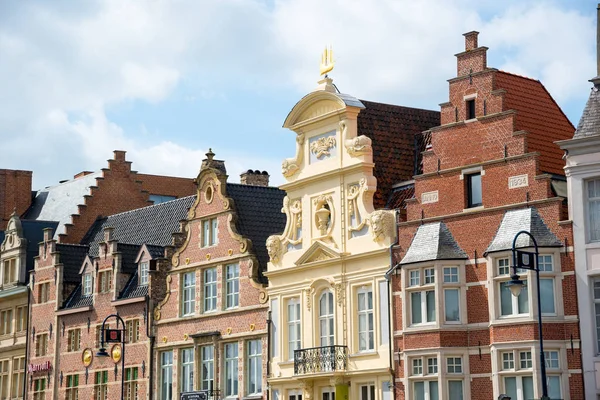 Ghent Belgie Duben 2017 Řada Historických Barevných Středověkých Budov Ghentu — Stock fotografie