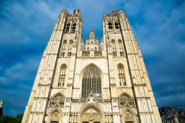 Fasaden Katedralen Bryssel Eller Katedralen Michael Och Gudula Bryssel Belgien — Stockfoto