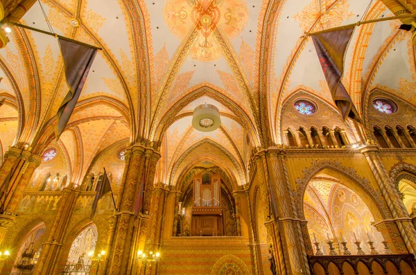 Budapest Ungern September 2016 Inredning Matthias Kyrka Buda Slottsdistrikt Kyrkan — Stockfoto