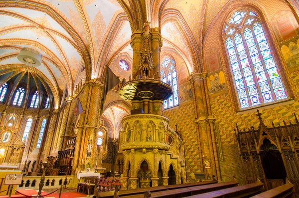 Budapest Hungría Febrero 2016 Interior Iglesia Matías Una Iglesia Católica —  Fotos de Stock