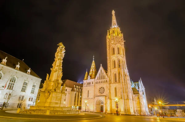 Matthias Church Famous Landmark Budapest Hungary Night — Stock Photo, Image