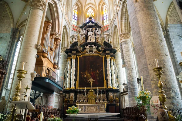 Gante Bélgica Abril 2017 Hermosa Vista Del Interior Iglesia San —  Fotos de Stock