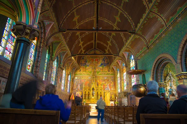 Brygge Belgien April 2017 Interiören Basilikan Det Heliga Blodet Basiliek — Stockfoto