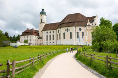 Steingaden, Almanya - 5 Haziran 2016: Wies Hac Kilisesi, Bavyera, Almanya. UNESCO Dünya Mirası Alanı
