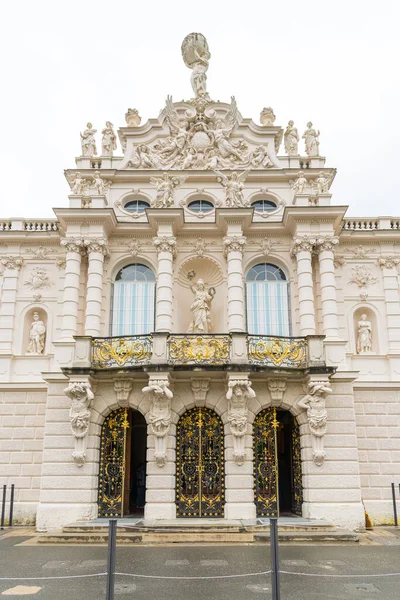 Detalhe Fachada Castelo Rei Luís Linderhof Baviera Alemanha — Fotografia de Stock