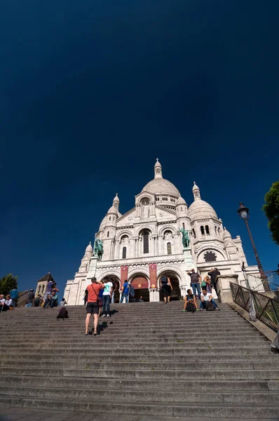 Paris Wrzesień 2014 Turyści Pobliżu Bazyliki Najświętszego Serca Paryża Lub — Zdjęcie stockowe
