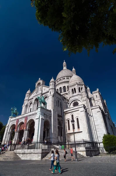 Paris Sept 2014 Turister Nära Basilikan Det Heliga Hjärtat Paris — Stockfoto