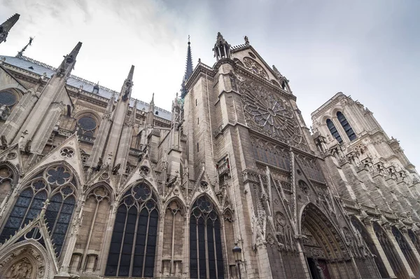 Den Norra Fasaden Katolska Katedralen Notre Dame Paris Byggd Fransk — Stockfoto