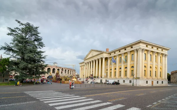 Verona Italy September 2015 Barbieri Palace Palazzo Barbieri Neoclassical Style Stock Picture