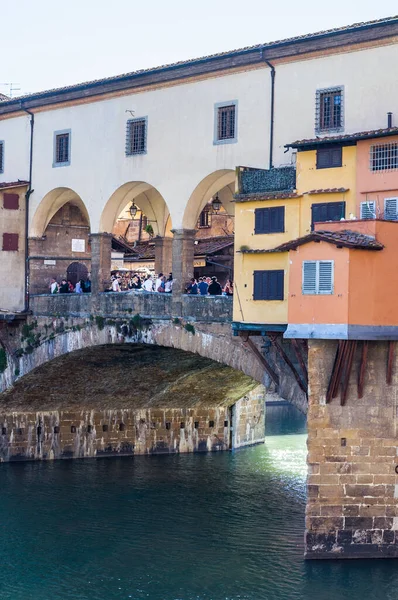 Květinářství Itálie 2013 Ponte Vecchio Starý Most Středověký Uzavřený Klenutý — Stock fotografie