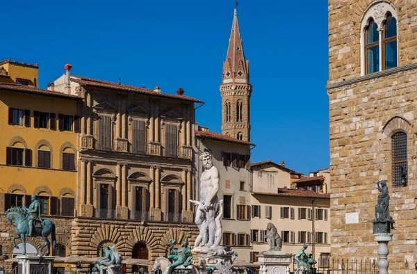 Fountain Neptune Bartolomeo Ammannati Situated Piazza Della Signoria Front Palazzo — Stock Photo, Image
