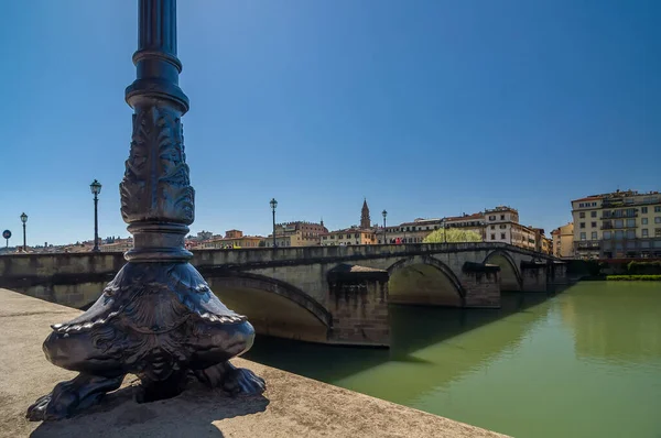 Base Del Lampione Stile Rinascimentale Ponte Alla Carraia Sul Fiume — Foto Stock