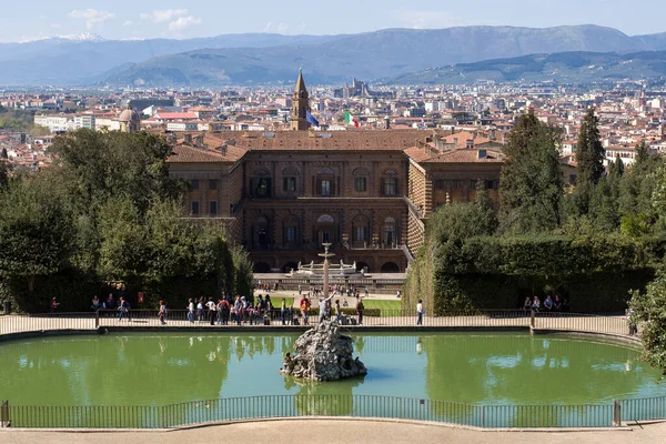 Květina Itálie 2013 Palác Pitti Neptun Vasca Del Nettuno Slunečného — Stock fotografie