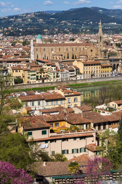 Bazylika Santa Maria Novella Rzeka Arno Florencja Toskania Włochy — Zdjęcie stockowe