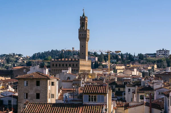 Famosa Torre Del Palazzo Vecchio Palazzo Della Signoria Palacio Viejo — Foto de Stock