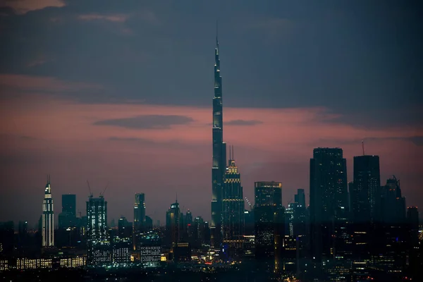 Dubai November Dubais Skyline Mit Dem Burj Khaleefa Dem Höchsten Stockbild