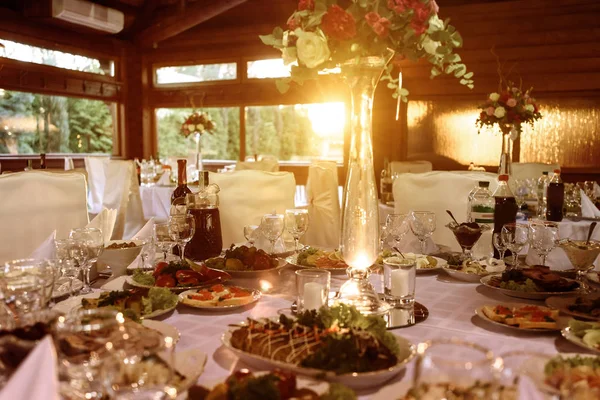 Amazing luxury decorated tables — Stock Photo, Image