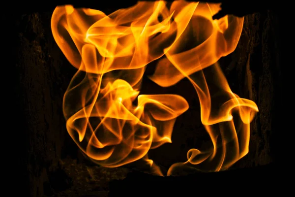 Brinnande eld lågor — Stockfoto