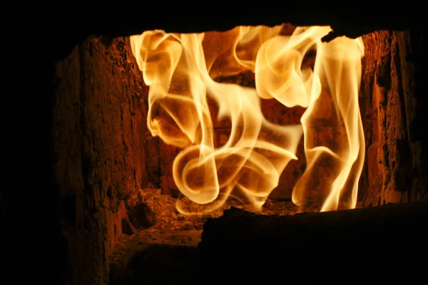 Płonących płomieni ognia — Zdjęcie stockowe