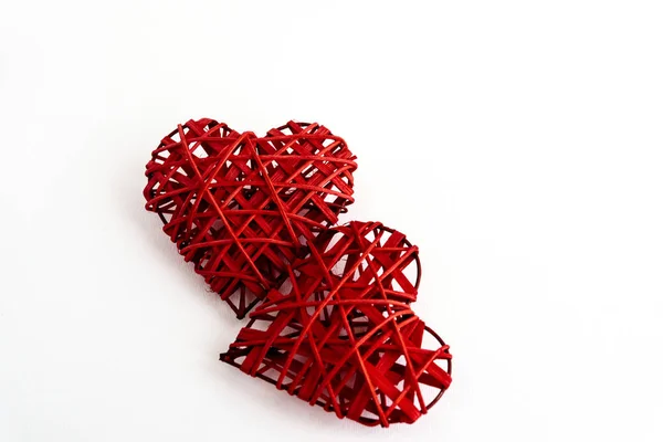 Twee stijlvolle rode harten — Stockfoto