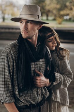 şık hipster Çift