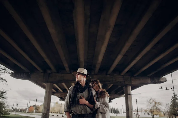 Stylish hipster couple — Stock Photo, Image