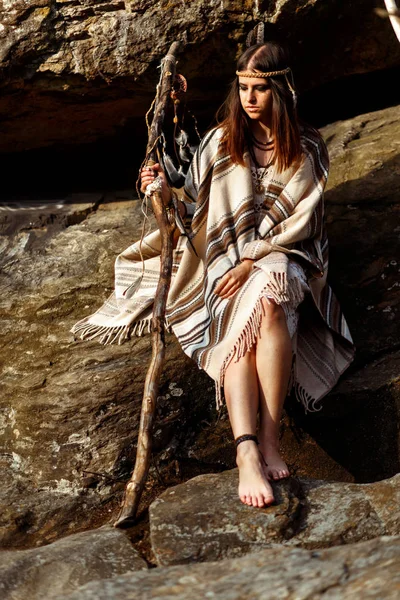 Indian native american Kobieta — Zdjęcie stockowe