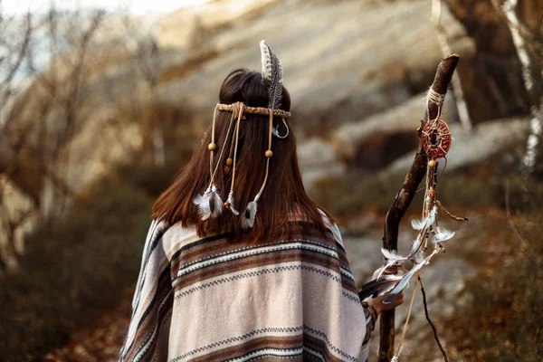 Nativo indio americano mujer — Foto de Stock