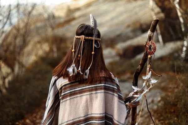 Indian native american Kobieta — Zdjęcie stockowe