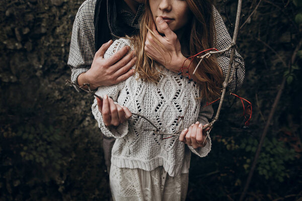 Stylish hipster couple