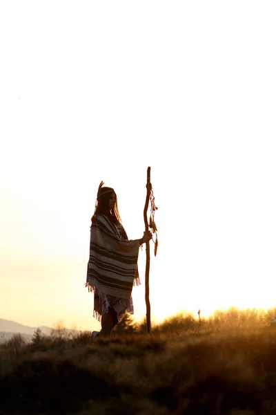 Native american woman  shaman — Stock Photo, Image
