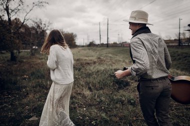 Romantik hipster Çift