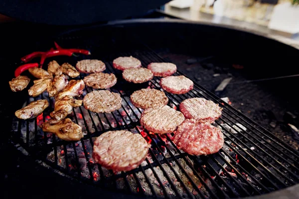 Fläsk kött och kyckling kotletter — Stockfoto